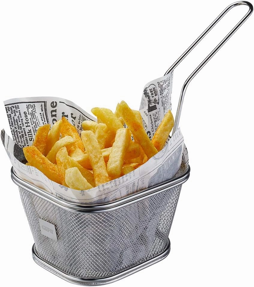 GEFU Mini Serving Basket BBQ, Stainless Steel, Silver