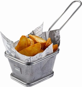 GEFU Mini Serving Basket BBQ, Stainless Steel, Silver