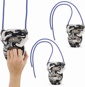 Get Out! Hangboard Rock Climbing Fingerboard - 2pk Swirl Mini Climbing Board with Mounting Rope for Training