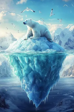 Gift Puzzles for Adults 1000 Pieces - Polar Bears on a Glacier - Artwork Gifts for Adults Families - Pieces Fit Together Perfectly No Dust