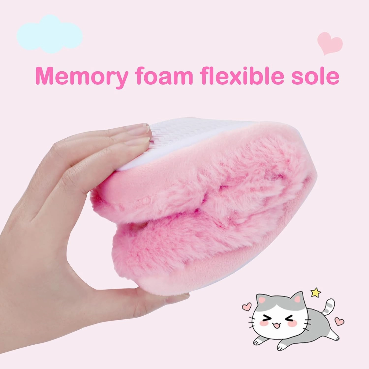 Girls Cute Animal Slippers for Toddler Kids Fuzzy Slip-on House Shoes Warm Fluffy Plush Indoor Home Slippers