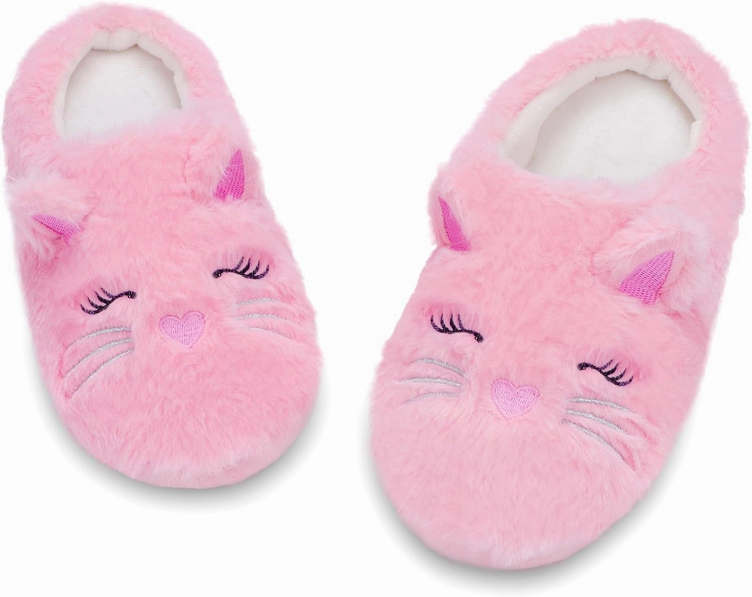 Girls Cute Animal Slippers for Toddler Kids Fuzzy Slip-on House Shoes Warm Fluffy Plush Indoor Home Slippers