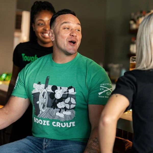 Grunt Style Booze Cruise Men's T-Shirt (Black, Small)