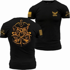 Grunt Style Ghost Pirate USN Men's T-Shirt