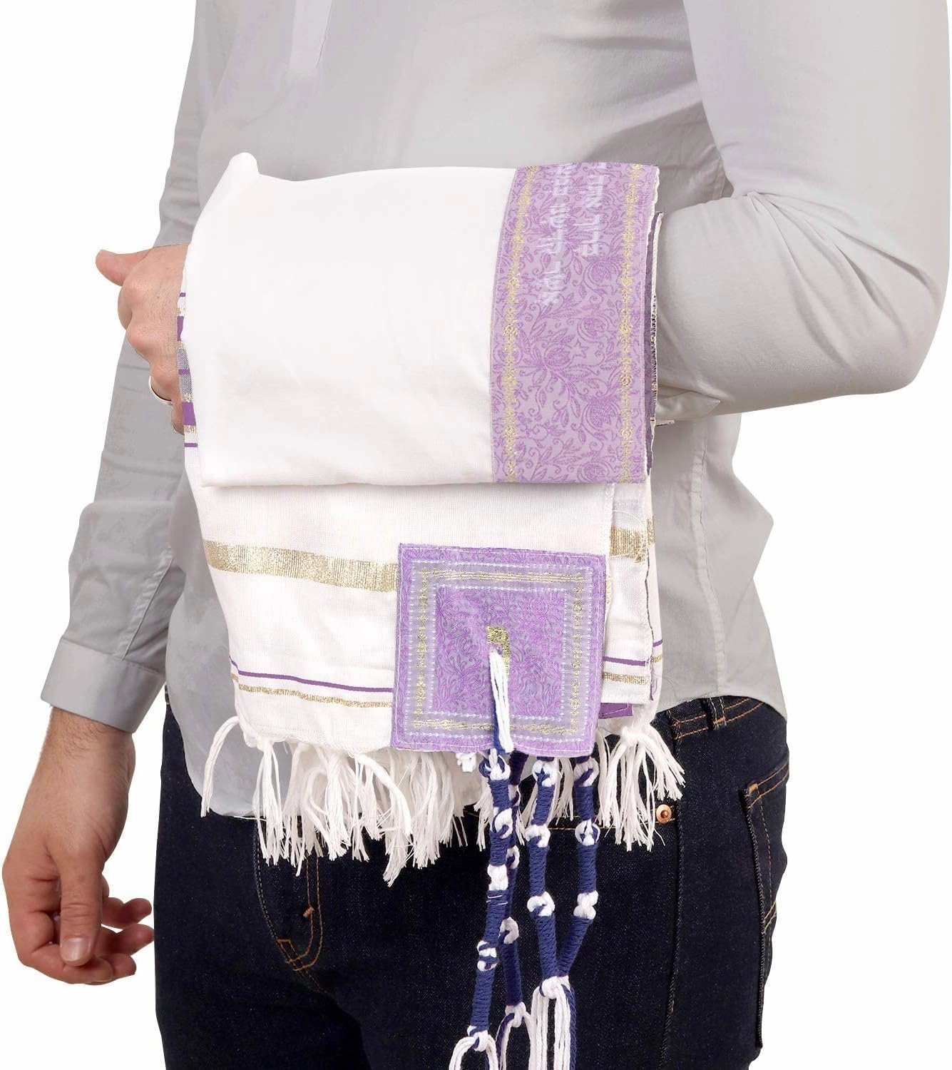 HalleluYAH Tallit Prayer Shawl from Israel - Lord’s Name Spelled on 4 Corners - XL 72x36 Inches