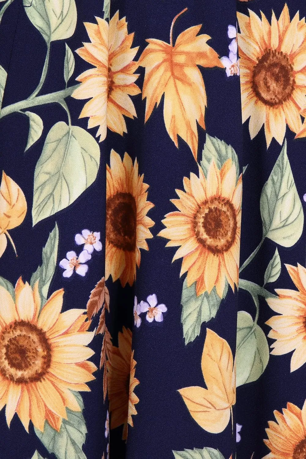 Hell Bunny Sunflower Blue Pinafore Floral Dress