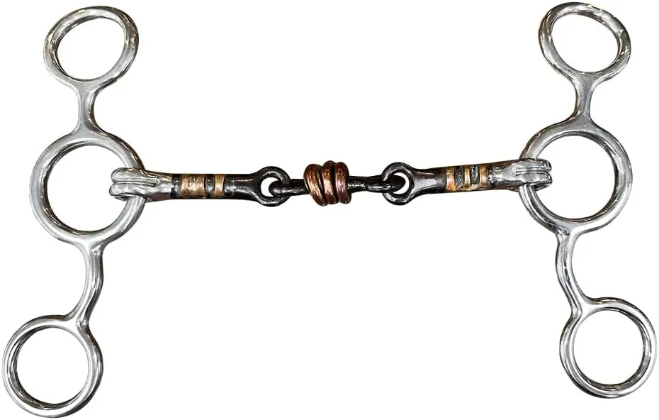 HILASON Western 3 pcs Dogbone Copper Rings Short Gag Bit with Sweet Iron | Horse Bit | Horse Bits Western | Walking Horse Bits | Training Horse Bit | Equine Bits | Bit for Horses