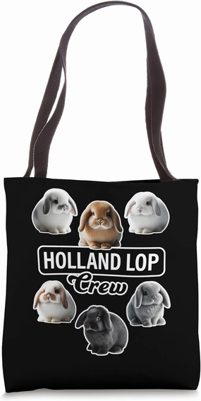 Holland Lop Rabbit Crew Funny Bunny Tote Bag