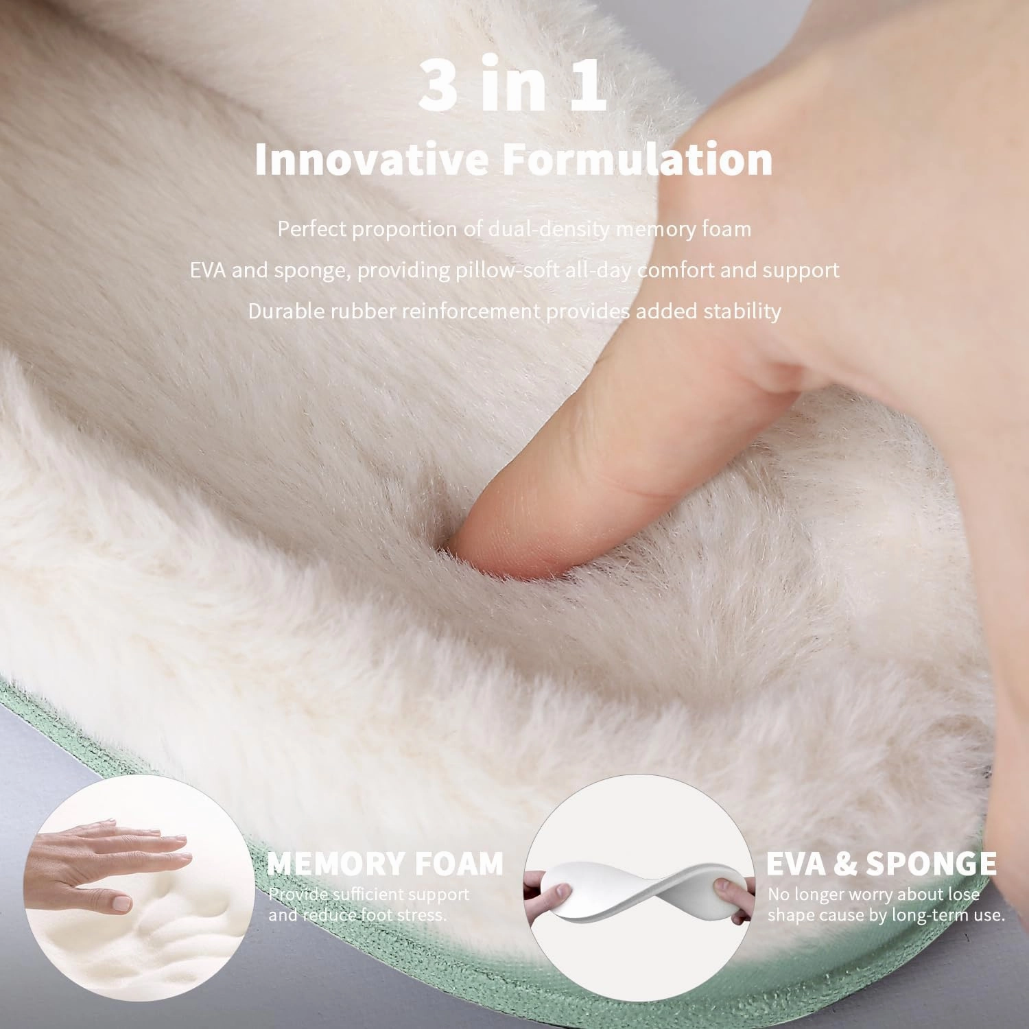 Homitem Fuzzy Slippers for Women Indoor and Outdoor Fluffy Bedroom House Shoes with Arch Support Memory Foam Winter Warm Ladeis Cute Comfy Cozy