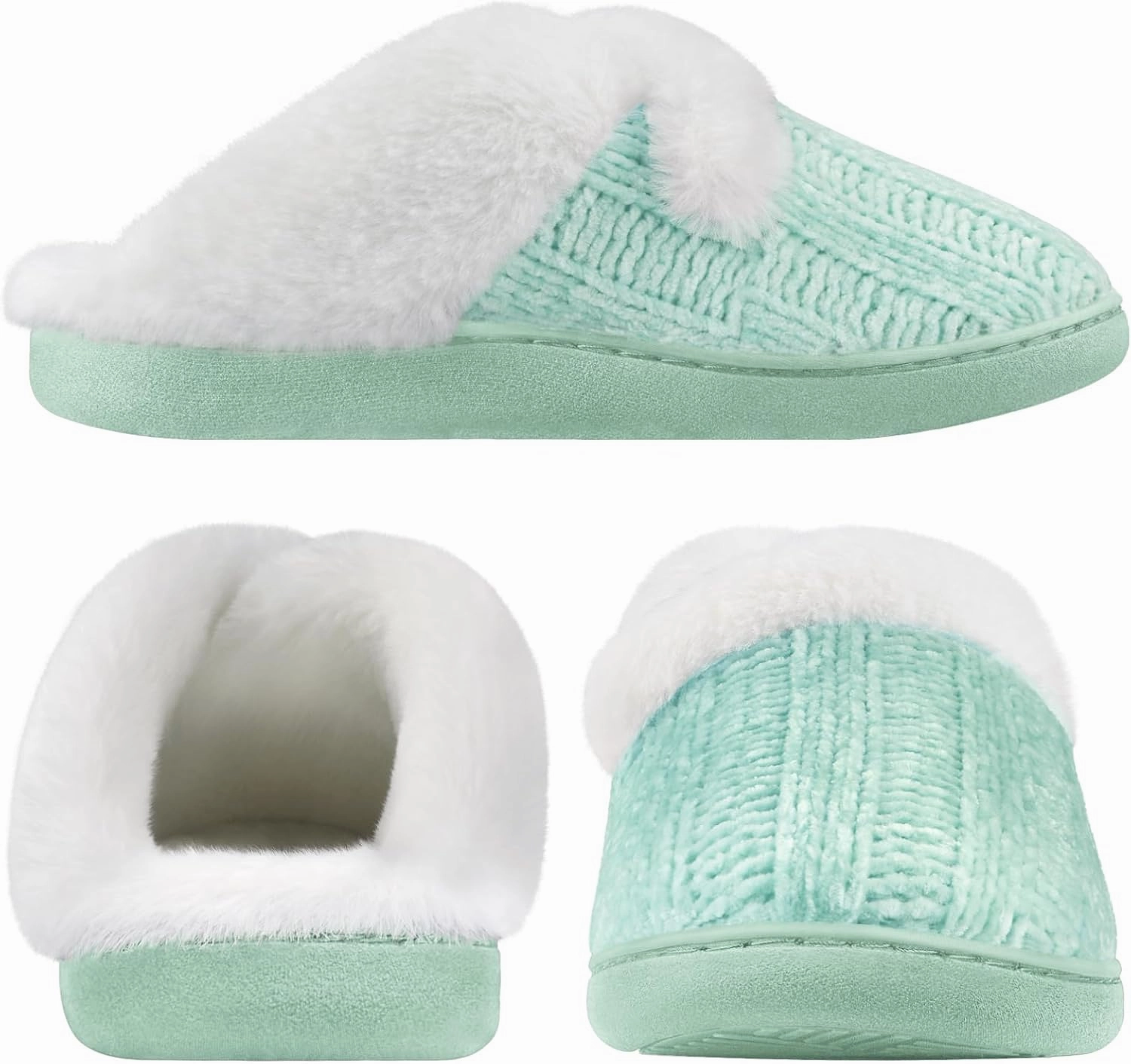 Homitem Fuzzy Slippers for Women Indoor and Outdoor Fluffy Bedroom House Shoes with Arch Support Memory Foam Winter Warm Ladeis Cute Comfy Cozy