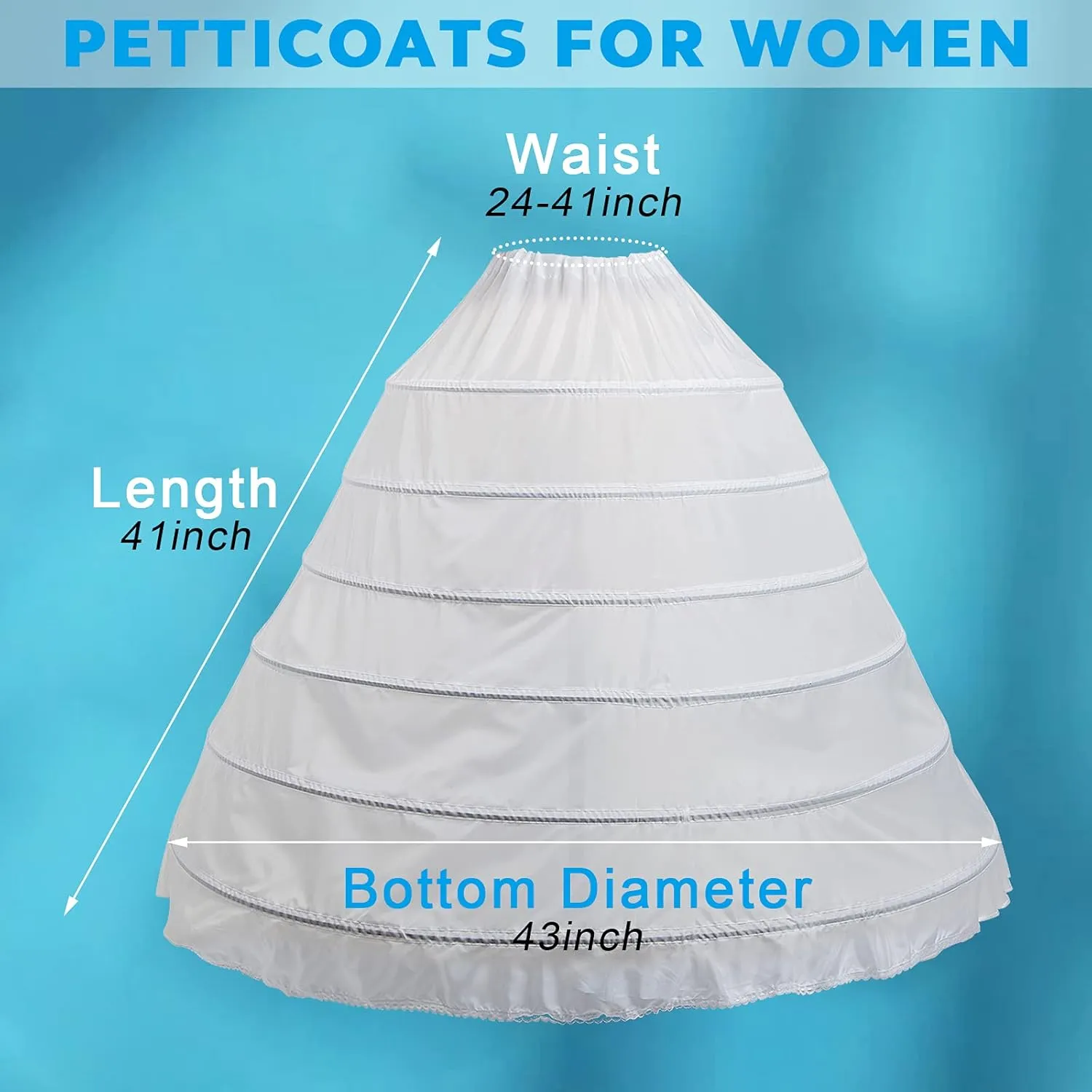 Hoop Skirt for Women Crinoline Petticoat half Slips Ball Gown Underskirt for Wedding Bridal Dress