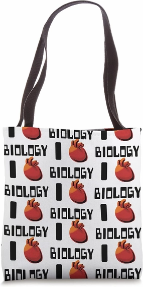 I Love Biology Heart Funny Biology And Science Tote Bag
