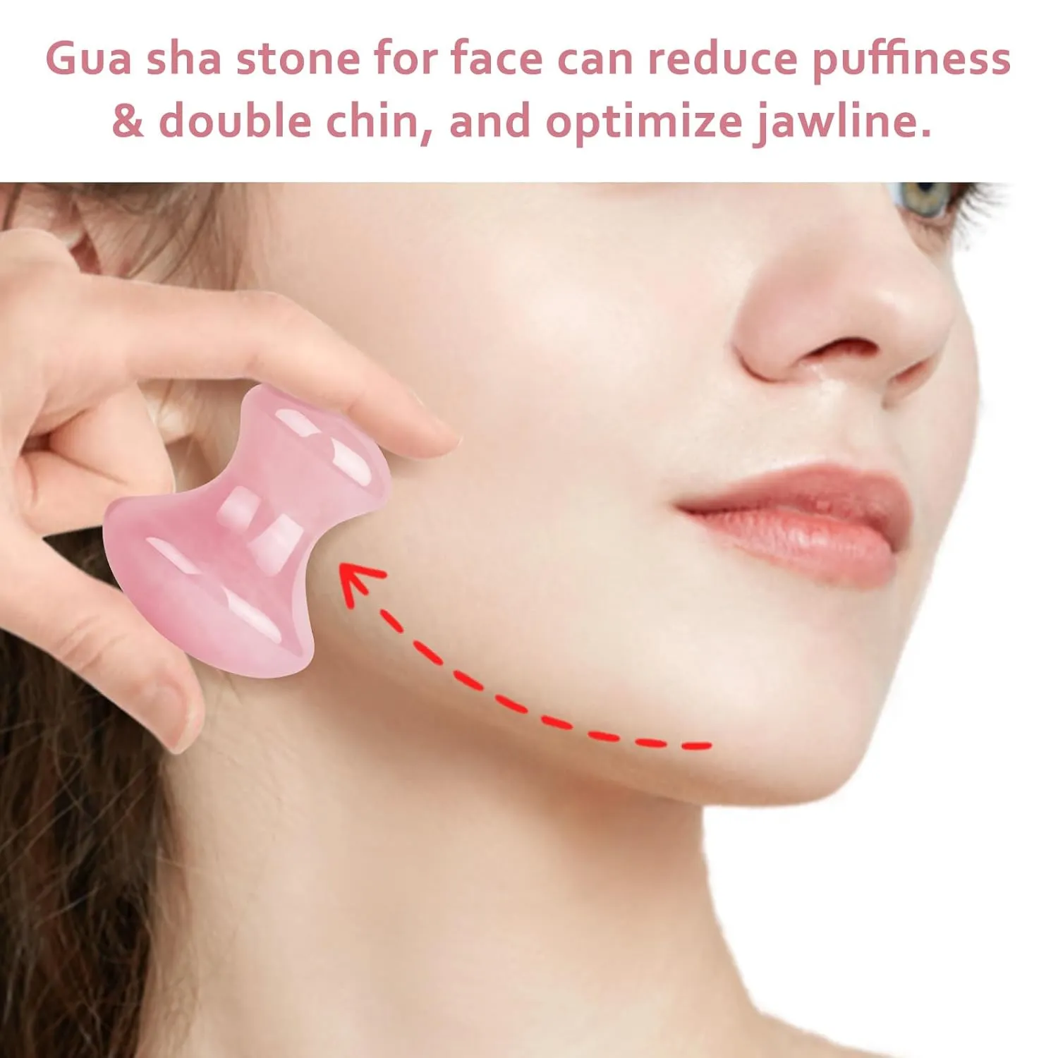 ideayard Gua sha Stone 2Pcs Jade Eye Massage Facial Tool Smooth Cute Shaped Scraping for Women SPA Lift Remove Wrinkles Skin Care Gift