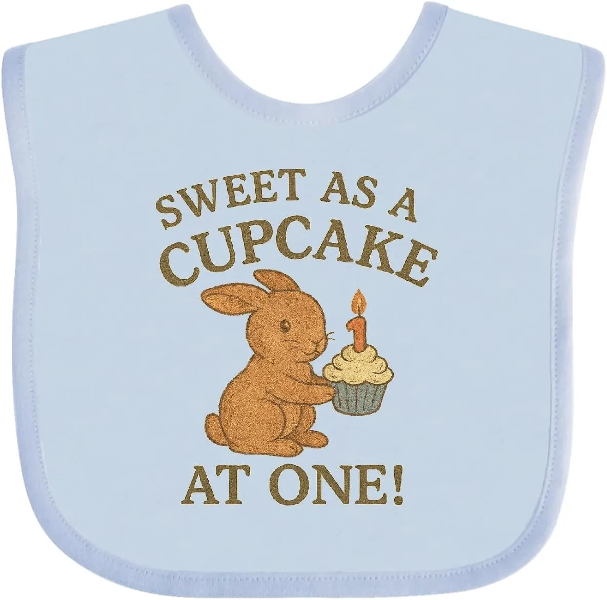 inktastic Sweet As a Cupcake Bunny First Birthday Baby Bib