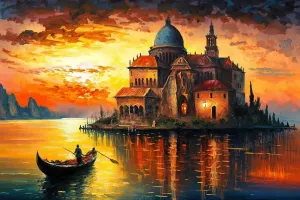 Island Castle Twilight 1000-Piece Wooden Puzzle – Unique Wall Art for Adults Seniors A Thoughtful Choice Lovers