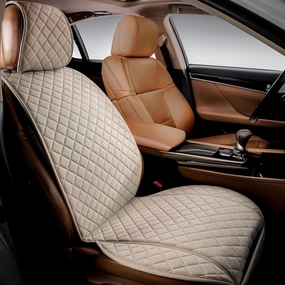 IVICY Linen Car Seat Cover for Cars - Non-Slip Soft & Breathable - Front Car Seat Protector Covers Universal Fits Most Automotive, Vans, SUVs, Trucks - 1 Unit - Beige