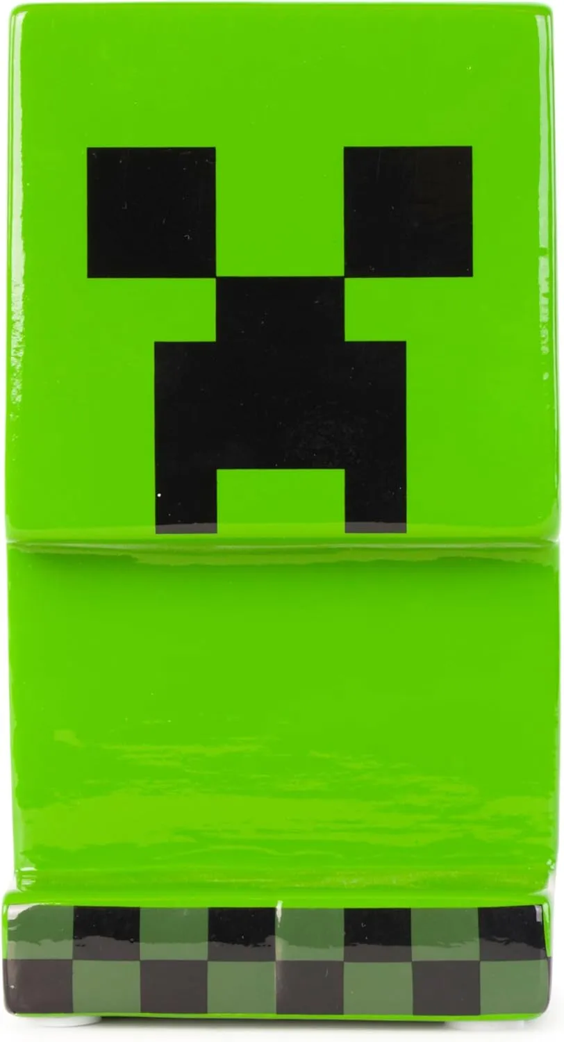 Jay Franco Minecraft Creeper Ceramic Piggy Bank - Kids Room Decor & Coin Bank for Gamers - Children's Learning Resource