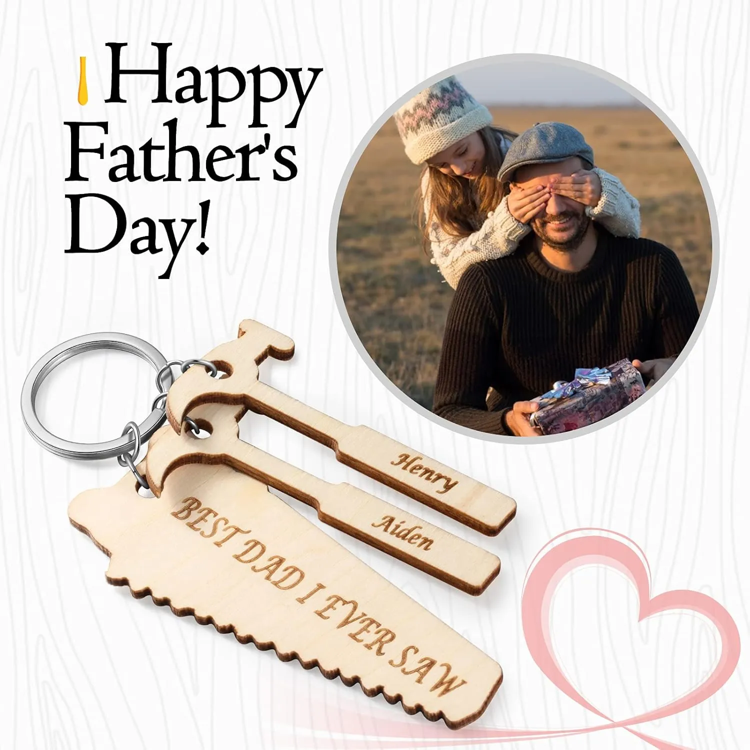 JewelOra Personalized Keychains for Men Custom Hammer Keychains for Dad Birthday Gift for Fathers Day