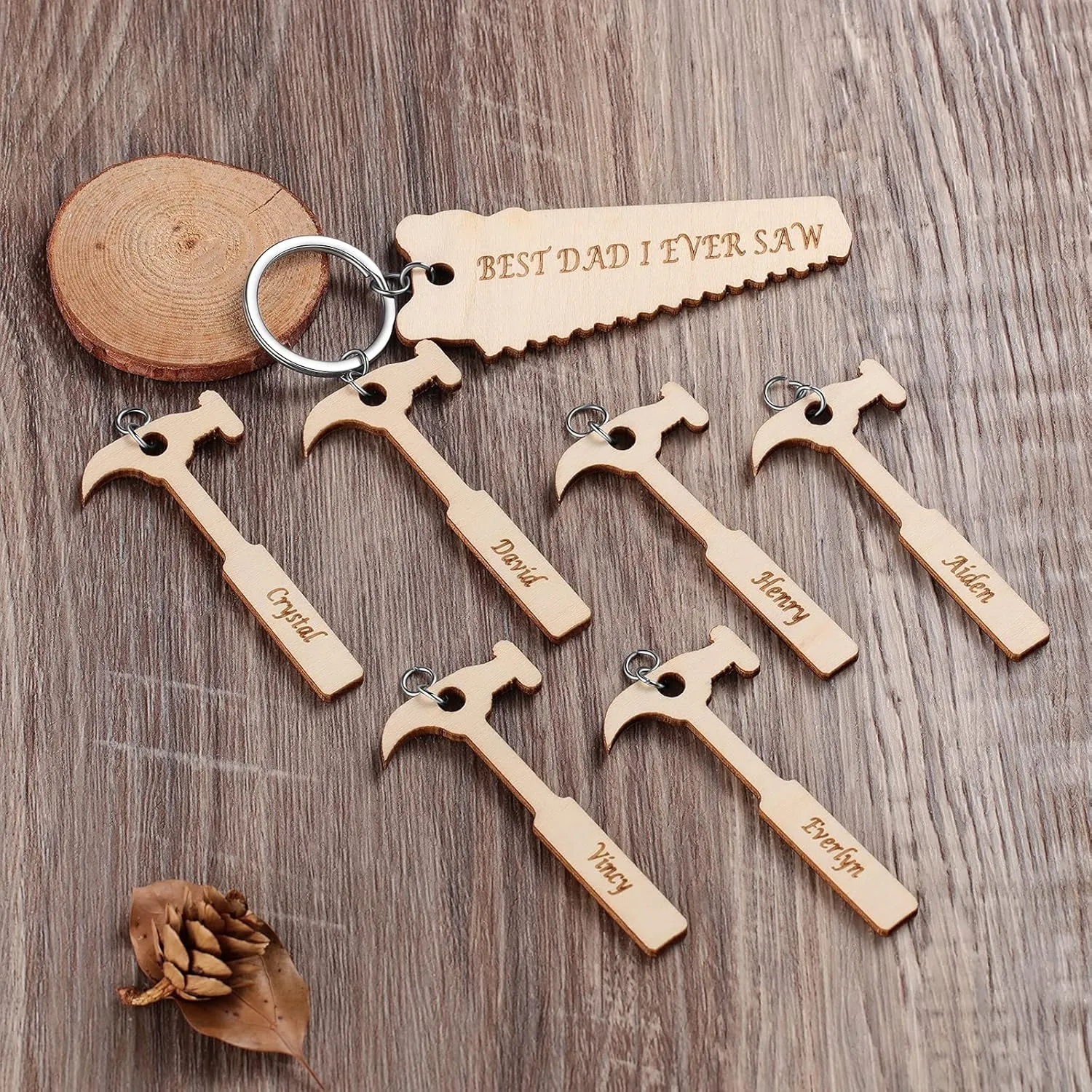 JewelOra Personalized Keychains for Men Custom Hammer Keychains for Dad Birthday Gift for Fathers Day