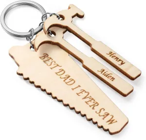 JewelOra Personalized Keychains for Men Custom Hammer Keychains for Dad Birthday Gift for Fathers Day