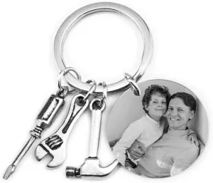 JewelOra Personalized Photo Keychains for Men Custom Name Keychain for Dad Father from Son Daughter Gift for Fathers Day