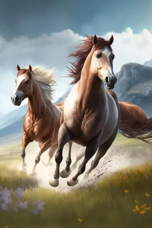 Jigsaw Puzzle Piece Wooden Puzzle Grassland Running Horses Picture Family Decorations, Unique Birthday Present Suitable for Adults