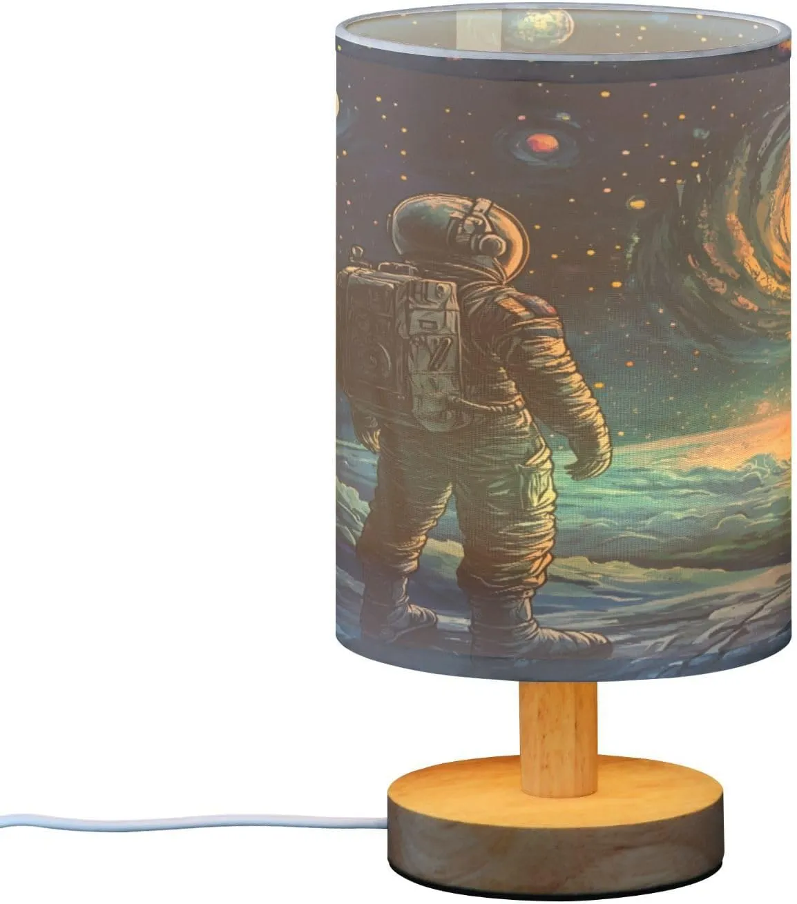 Joisal Astronaut Stars Space Table Light with USB Port Small Bedside Lamps, Bedroom Lamp