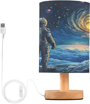 Joisal Astronaut Stars Space Table Light with USB Port Small Bedside Lamps, Bedroom Lamp