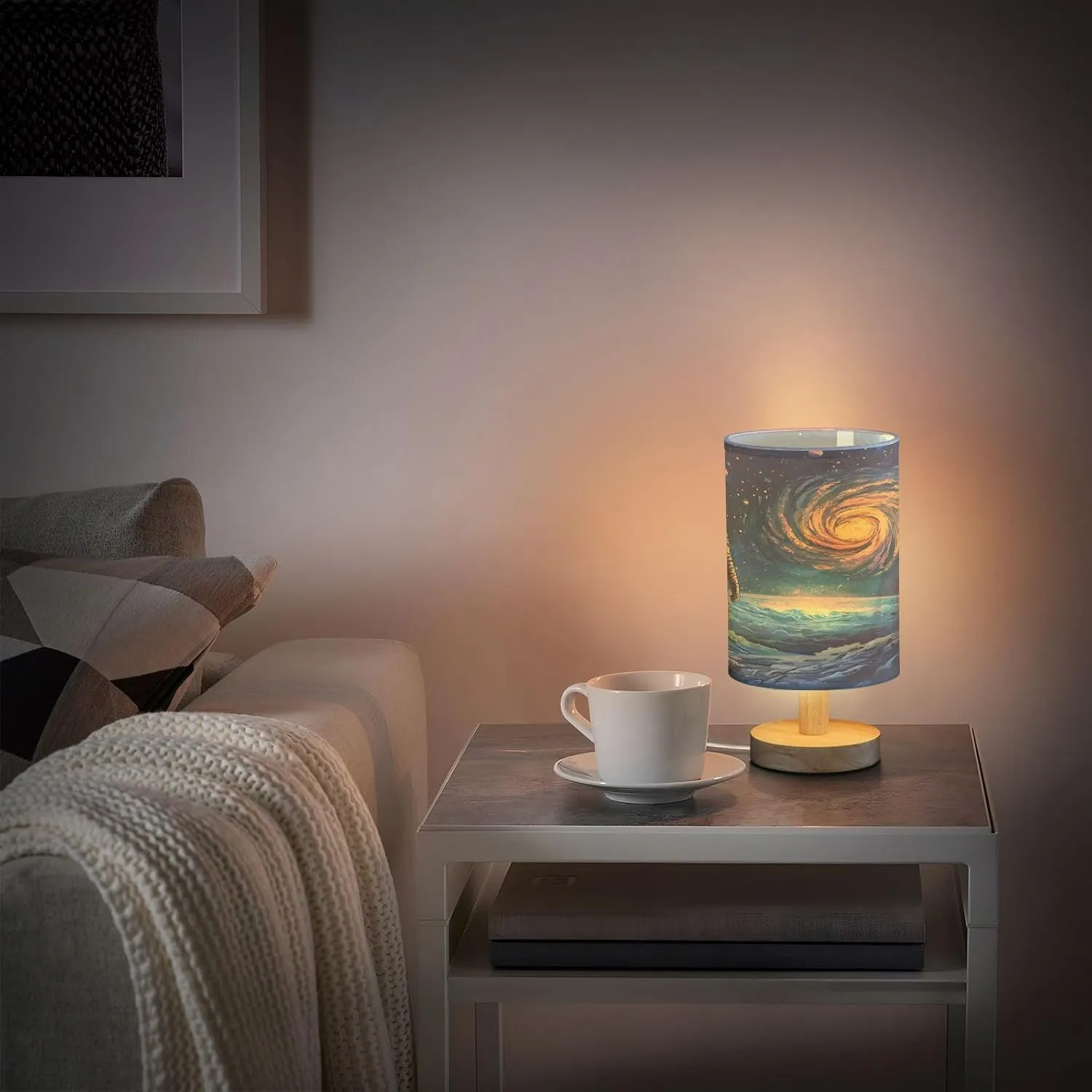 Joisal Astronaut Stars Space Table Light with USB Port Small Bedside Lamps, Bedroom Lamp