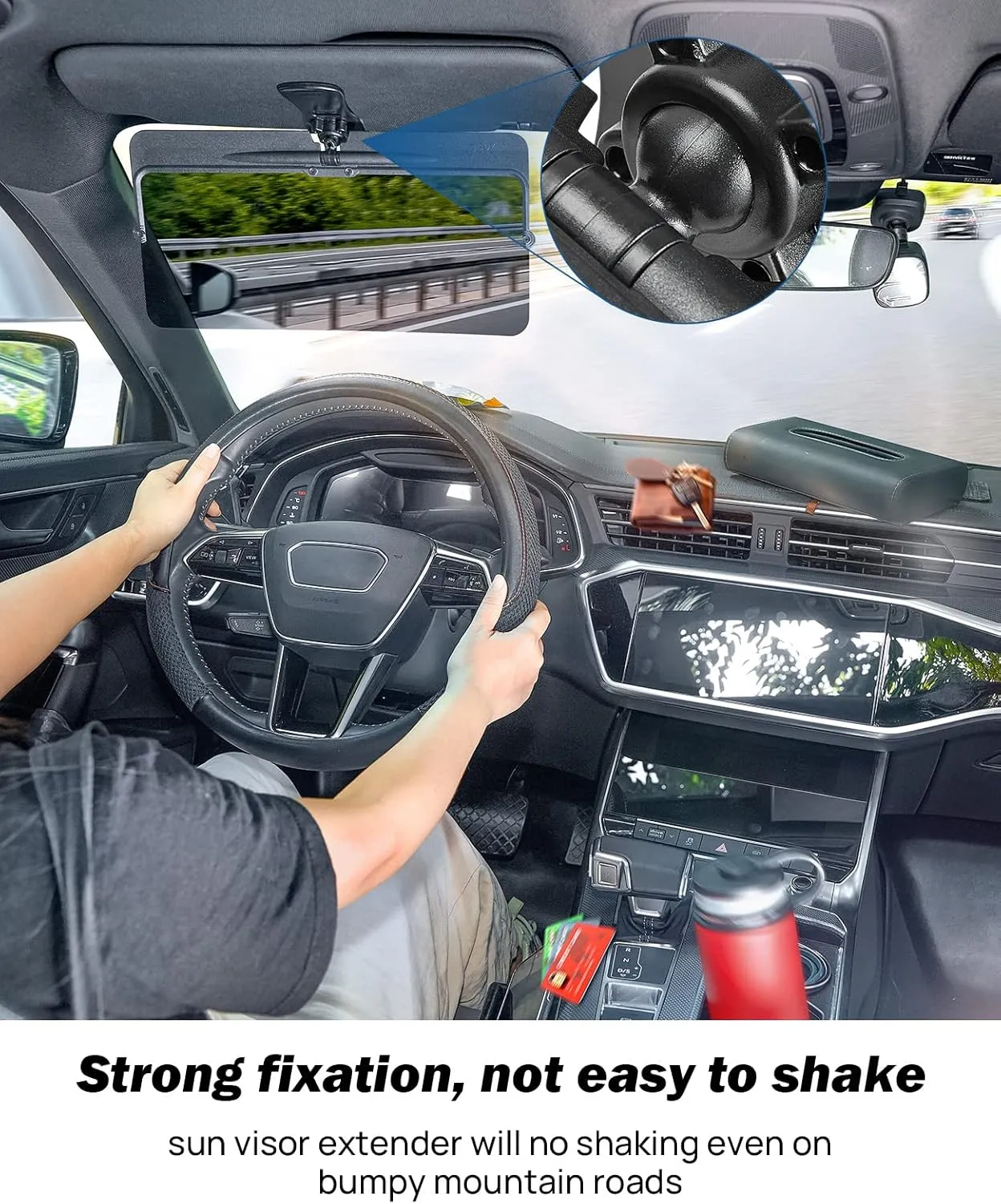 JOYTUTUS Sun Visor Extender for Car - Universal Anti-Glare Polarized UV400 Protection, Easy to Install, Safe Driving Extension for Glare/UV Ray/Stray Light