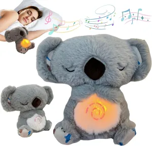 JULI DREAM Anxiety Relief Koala, Breathing Teddy Bear with Calming Music, Lights, Sleeping Otter Plush, Soothing Koala for Adults & Kids, Stress Relief Stuffed Animal (3-Level Adjustable Volume)