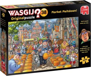 Jumbo, Wasgij, Original 38 - Market Meltdown!, Unique Collectable Jigsaw Puzzle for Adults, 1,000 Piece