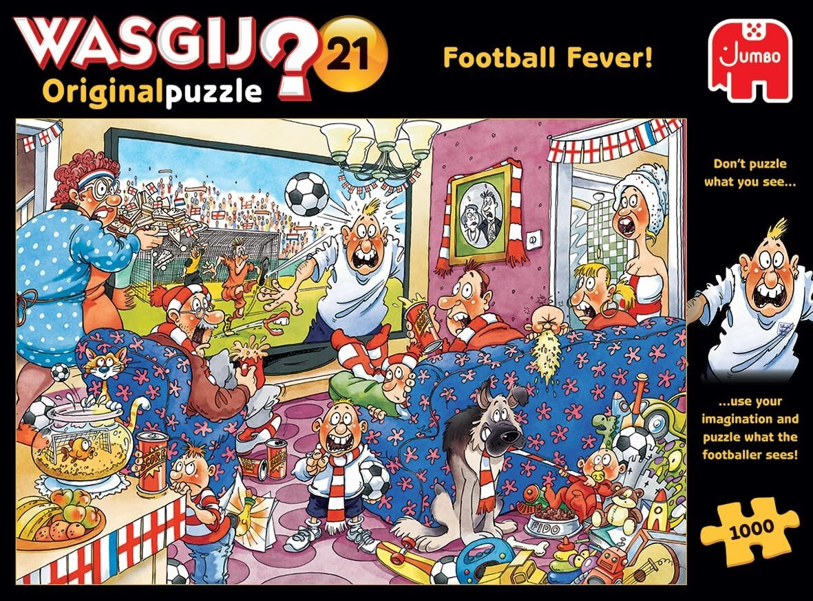 Jumbo Spiele 1119801820 Wasgij Original 21 Football Fever! Jigsaw Puzzle 1000 Pieces