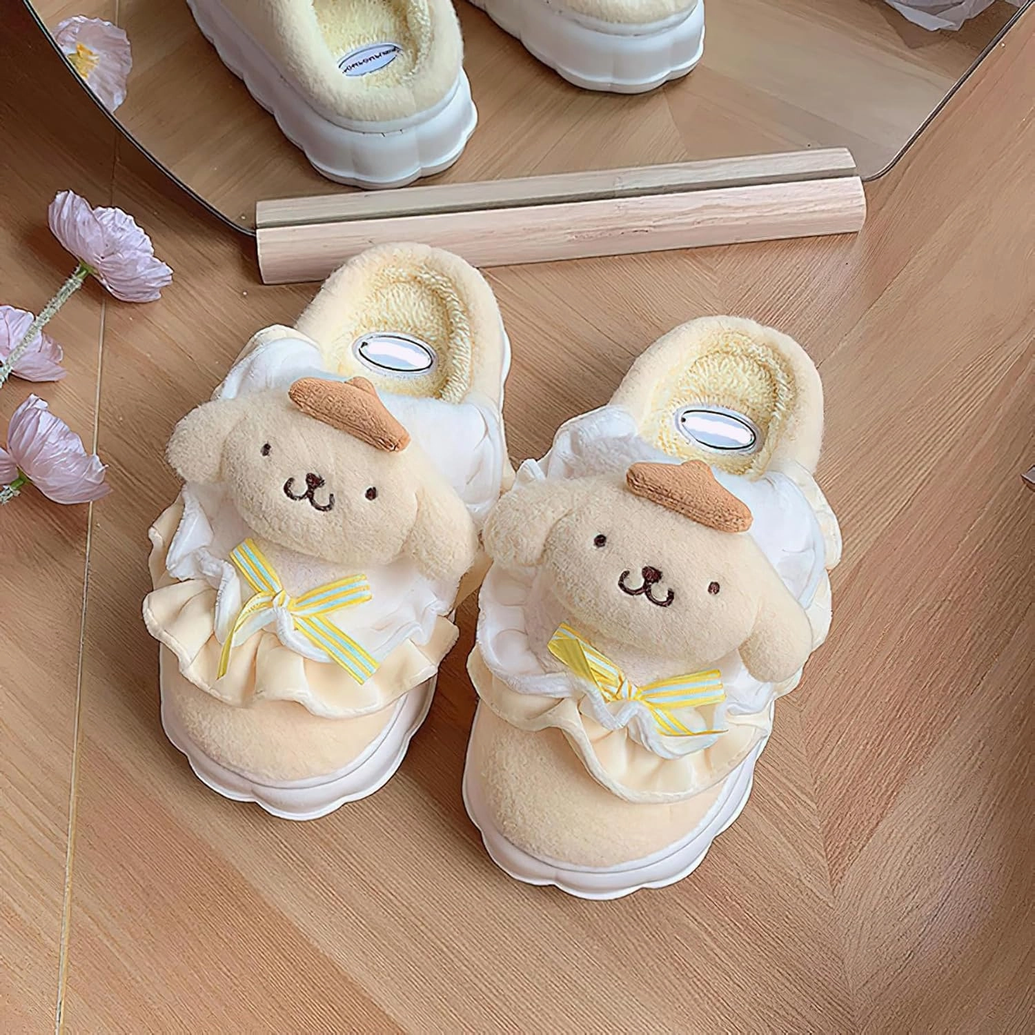 Kawaii Cotton Slippers - Cute Plush Women's Home Shoes