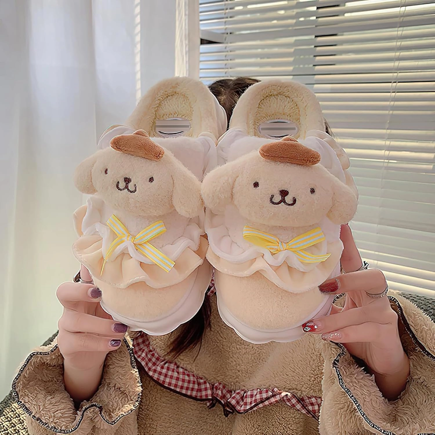 Kawaii Cotton Slippers - Cute Plush Women's Home Shoes
