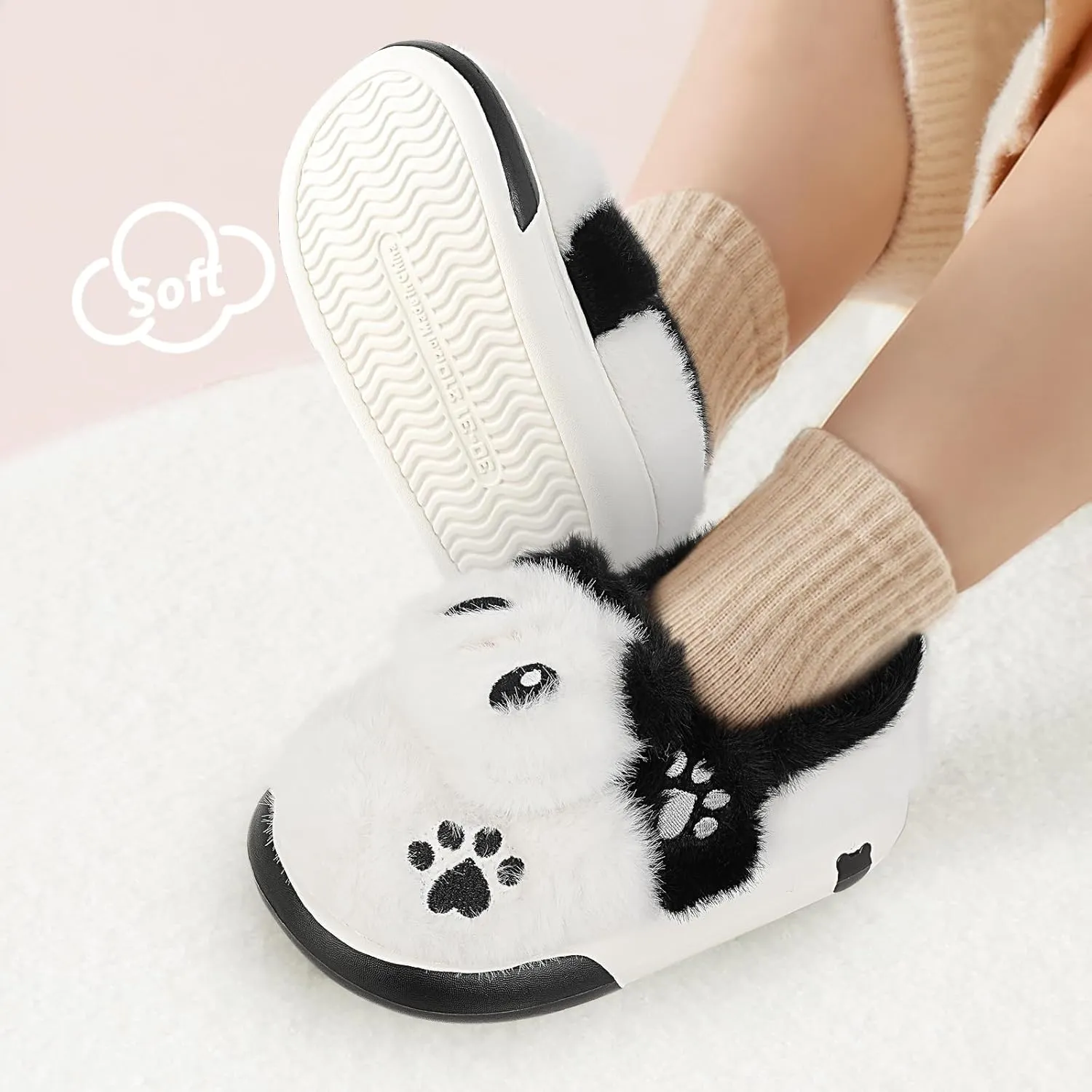 Kids Plush Warm Slippers for Girls Boys Toddlers Winter Fuzzy Indoor House Shoes