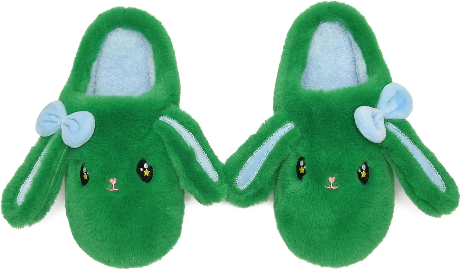 Kids Slippers Boys Girls Bunny Animal Slippers,Cute Bow Plush Funny Cartoon Rabbit Slippers,Comfy Fluffy Fuzzy Pillow Cloud Bedroom House Slippers Little/Big Kids