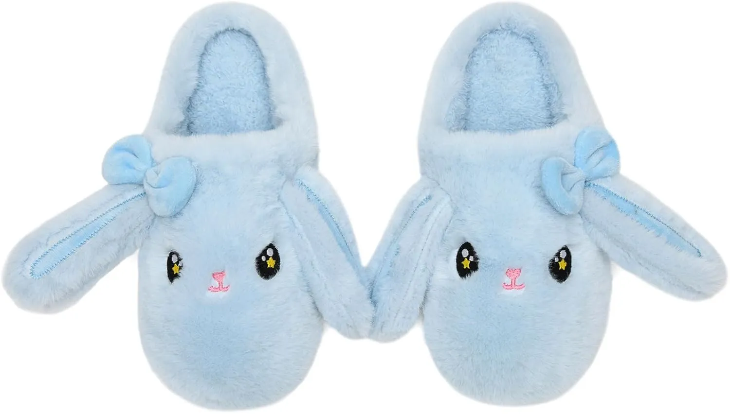 Kids Slippers Boys Girls Bunny Animal Slippers,Cute Bow Plush Funny Cartoon Rabbit Slippers,Comfy Fluffy Fuzzy Pillow Cloud Bedroom House Slippers Little/Big Kids