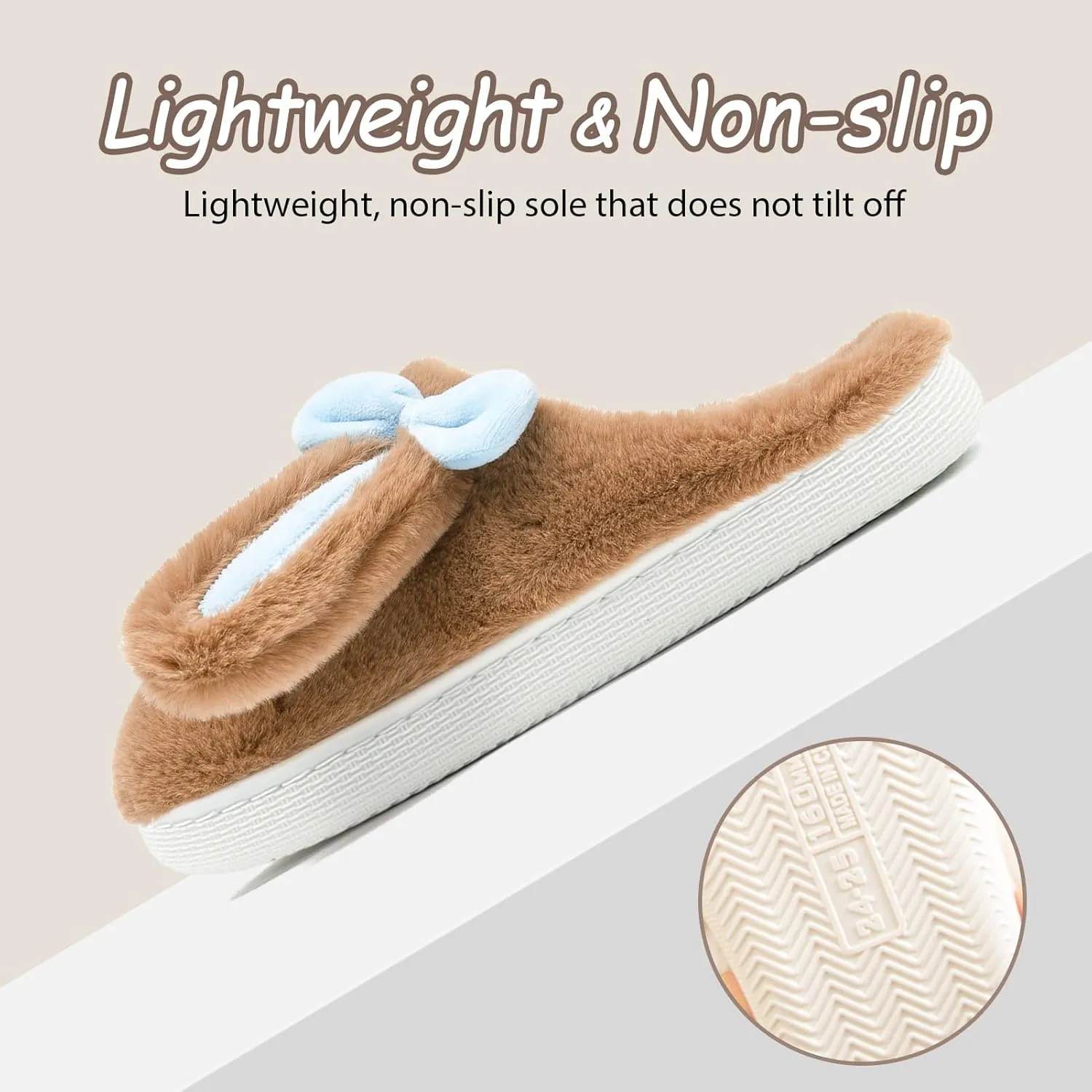 Kids Slippers Boys Girls Bunny Animal Slippers,Cute Bow Plush Funny Cartoon Rabbit Slippers,Comfy Fluffy Fuzzy Pillow Cloud Bedroom House Slippers Little/Big Kids