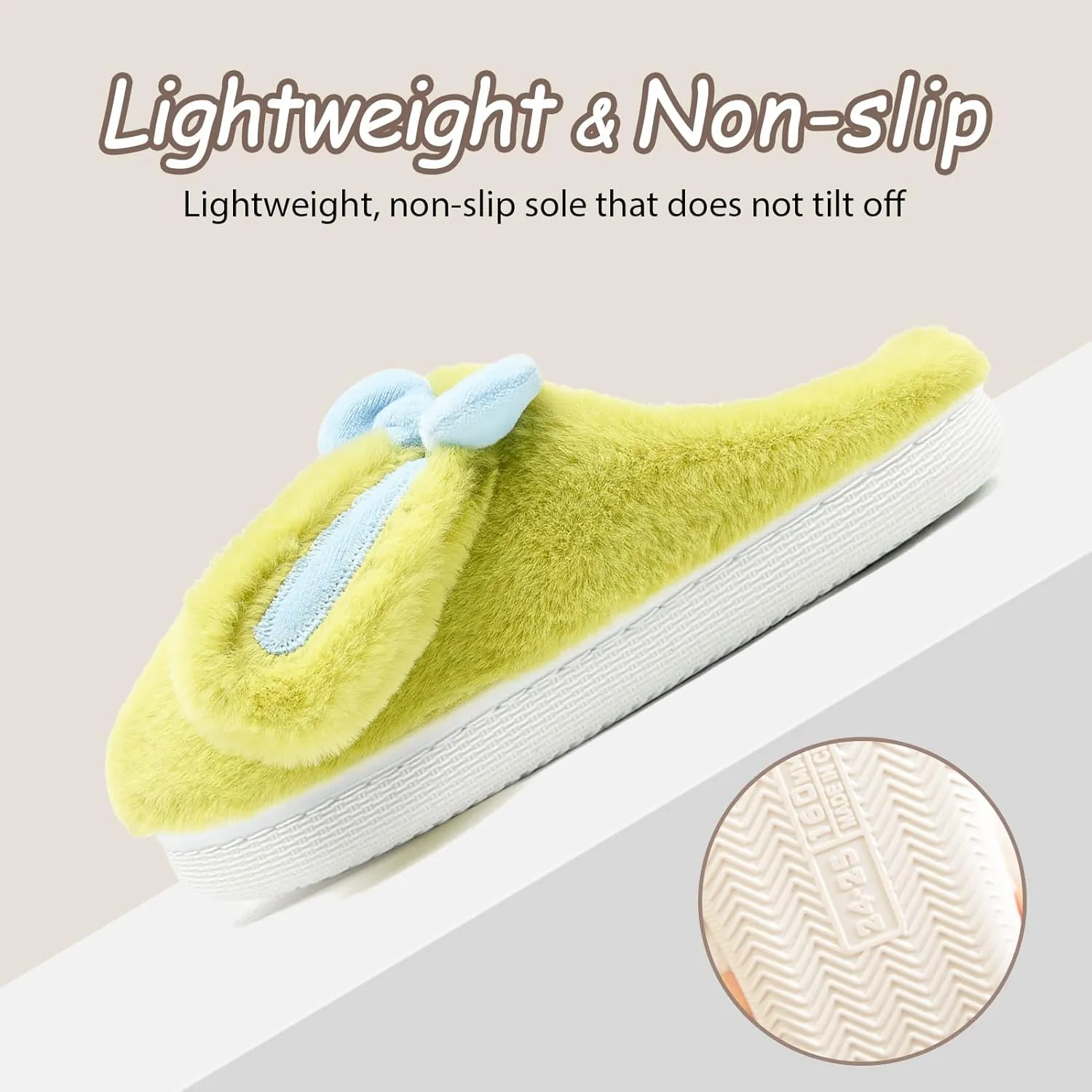 Kids Slippers Boys Girls Bunny Animal Slippers,Cute Bow Plush Funny Cartoon Rabbit Slippers,Comfy Fluffy Fuzzy Pillow Cloud Bedroom House Slippers Little/Big Kids