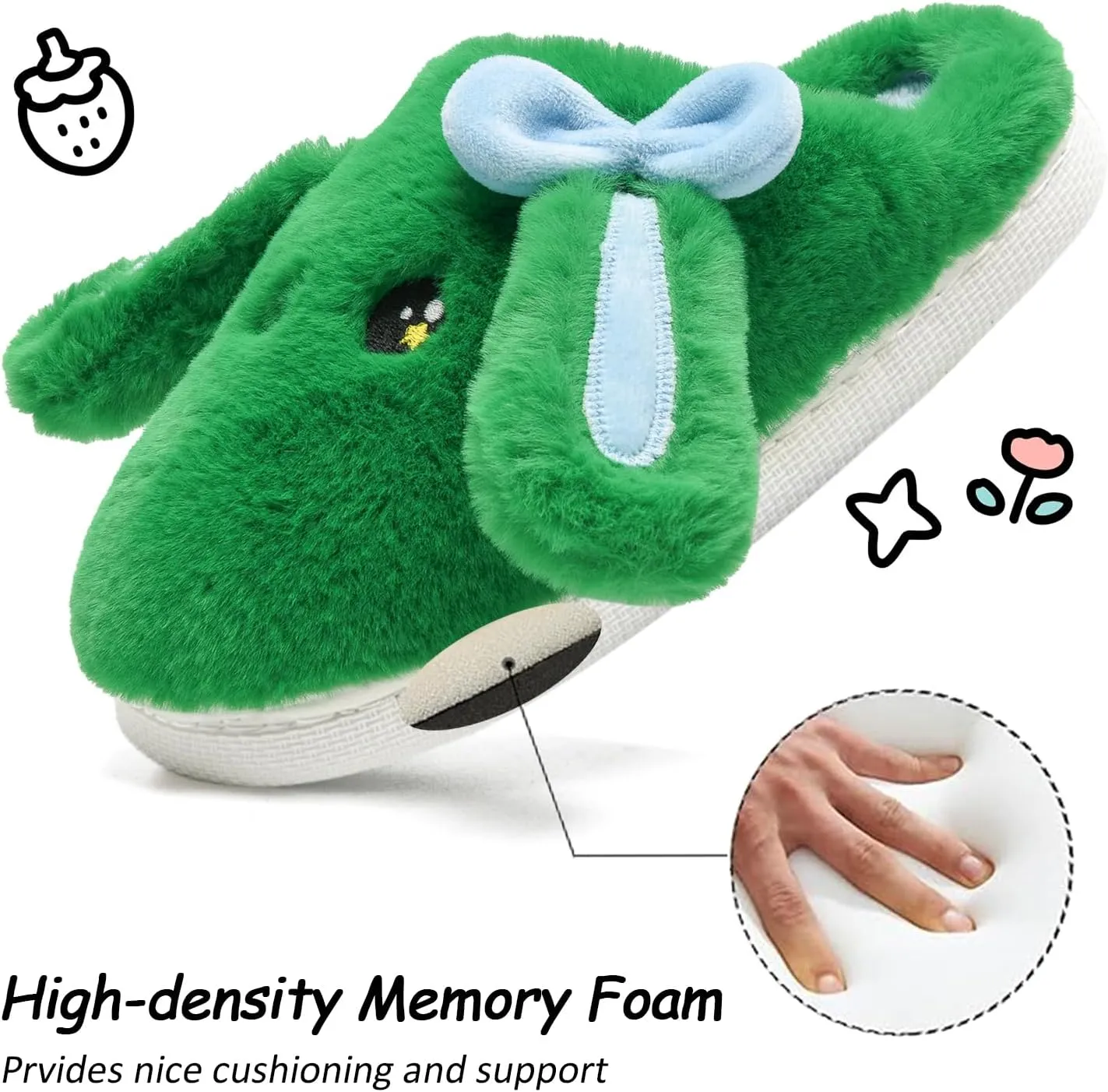 Kids Slippers Boys Girls Bunny Animal Slippers,Cute Bow Plush Funny Cartoon Rabbit Slippers,Comfy Fluffy Fuzzy Pillow Cloud Bedroom House Slippers Little/Big Kids