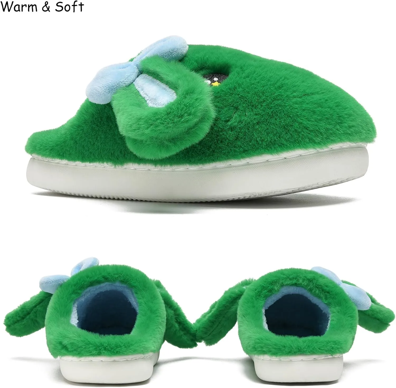 Kids Slippers Boys Girls Bunny Animal Slippers,Cute Bow Plush Funny Cartoon Rabbit Slippers,Comfy Fluffy Fuzzy Pillow Cloud Bedroom House Slippers Little/Big Kids