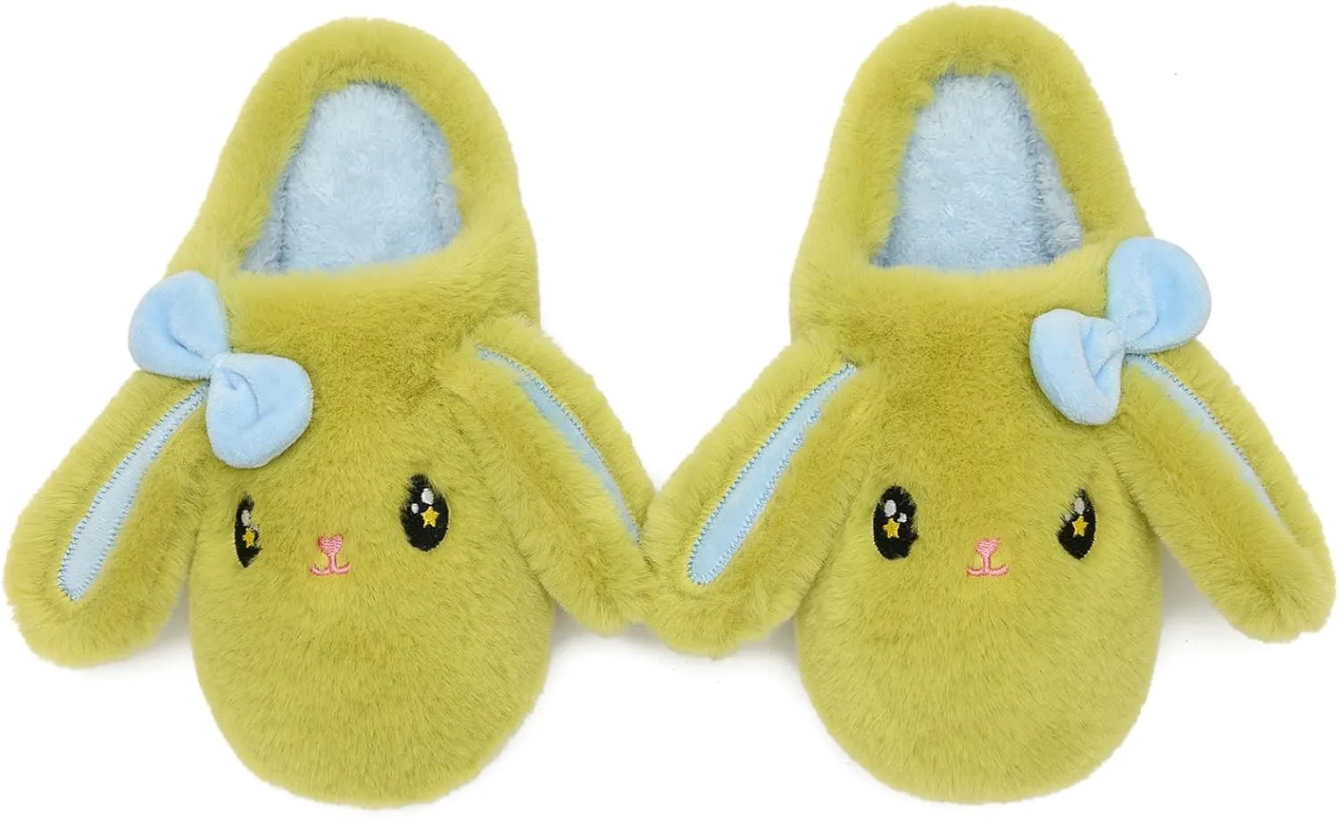 Kids Slippers Boys Girls Bunny Animal Slippers,Cute Bow Plush Funny Cartoon Rabbit Slippers,Comfy Fluffy Fuzzy Pillow Cloud Bedroom House Slippers Little/Big Kids
