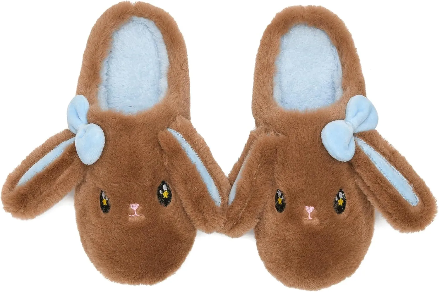 Kids Slippers Boys Girls Bunny Animal Slippers,Cute Bow Plush Funny Cartoon Rabbit Slippers,Comfy Fluffy Fuzzy Pillow Cloud Bedroom House Slippers Little/Big Kids