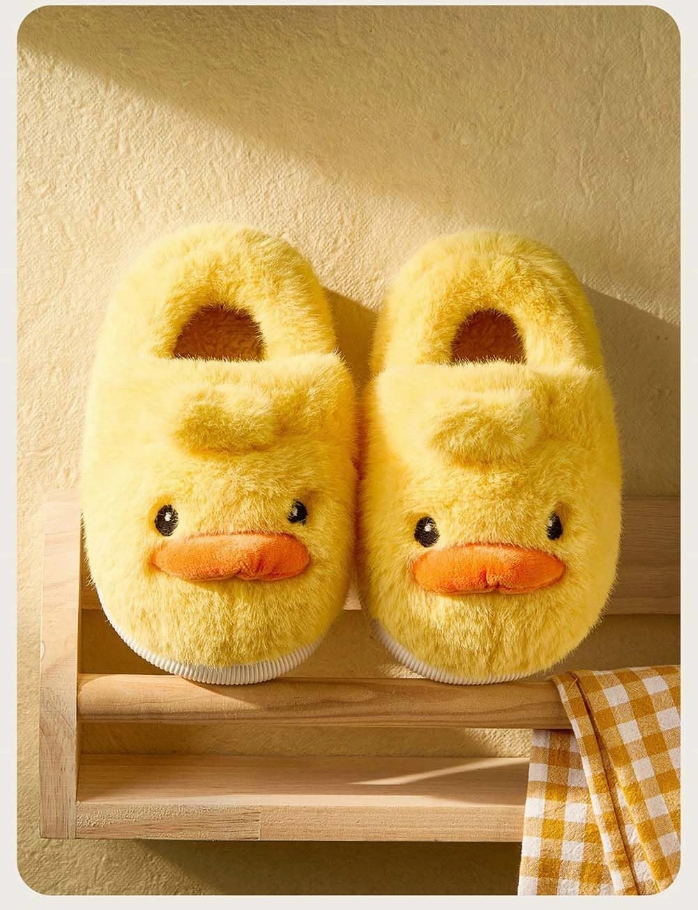 Kids Cute Plush Duck Slippers Indoor House Slippers Warm Winter Shoes