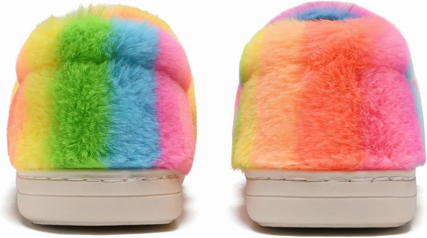 Kids Smile Face Slippers for Boys Girls, Cute Plush Fuzzy Toddler Infant Happy Face Slippers, Indoor Outdoor Non-slip Robber Sole with Memory Foam Warm Pillow House Shoes