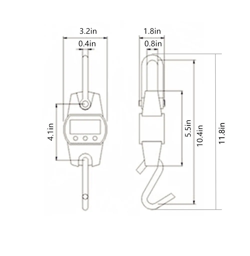Klau Mini Weighing 300 kg / 600 lb OCS-L Industrial Crane Scale Digital Hanging Scale Blue for Indoor Farm Factory Outdoor