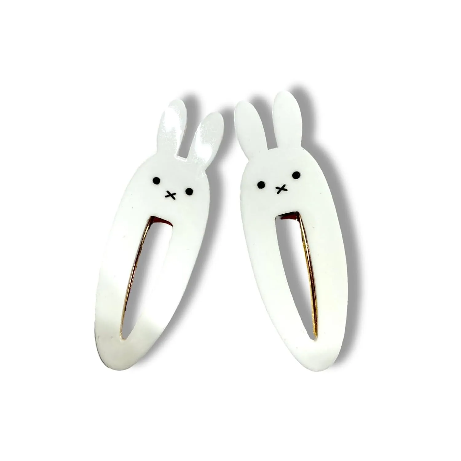 KOZUKI Cute Bunny Hair Clip, Pack of 2, Japanese Anime Style, Large, White, Female