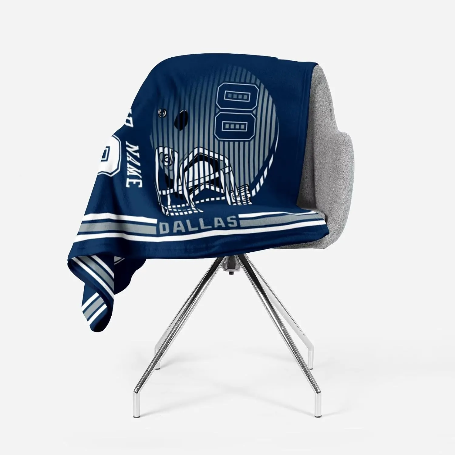 KREDE Dallas Baby Blanket for Baby Boy Girl Custom Name and Number Throw Blanket Gifts