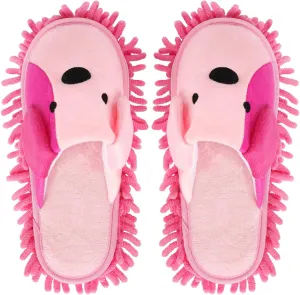 Liitrton Washable Chenille Microfiber Slippers Floor Dust Dirt Hair Detachable Microfiber Mop Slippers for Office Home Room (Pink, Women 7-9/Men 5-7)